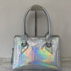 Sharif Holographic Iridescent Satchel - Silver Shift
